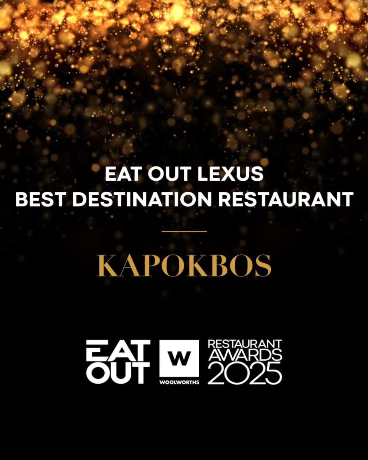 KAPOKBOS: EAT OUT LEXUS BEST DESTINATION RESTAURANT